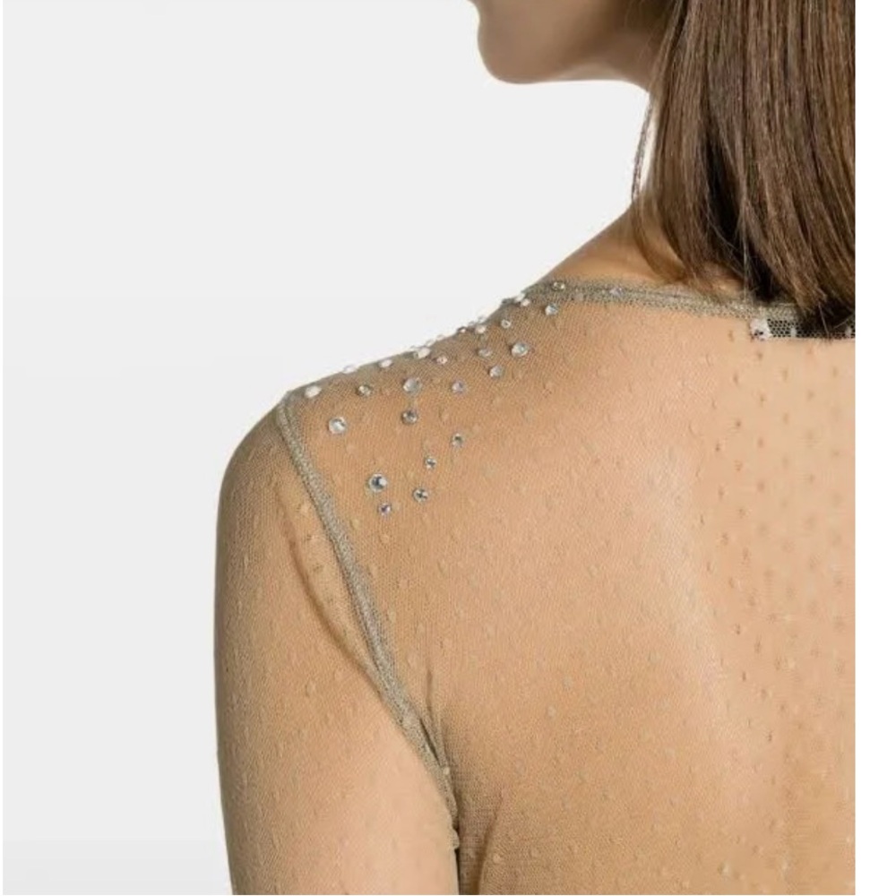 NWT Dorothee Schumacher Sheer Sparkles Women Top - Brown